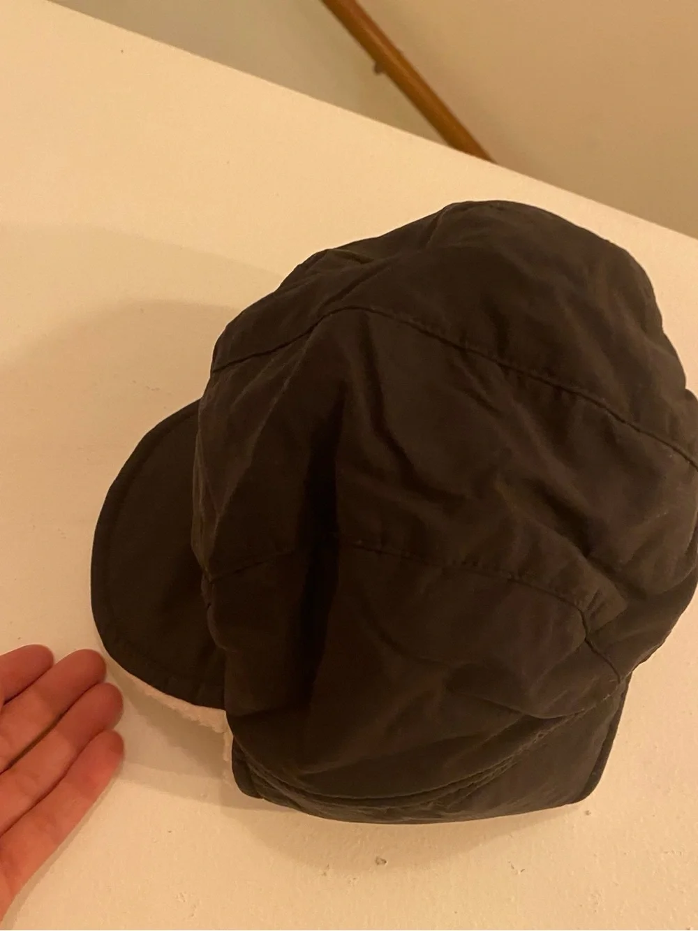 ZARA Kids Sherpa-Lined Trapper Hat Black Beige